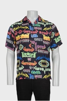 Men's printed short sleeve shirt