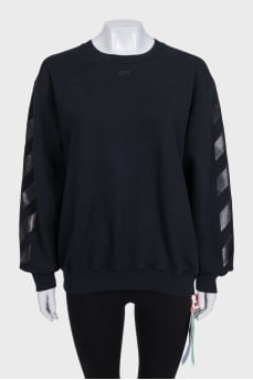 Men's black sweatshirt with a signature print
