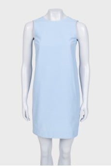 Blue dress with gathered back