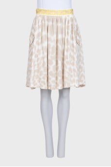 Animal print skirt with pockets