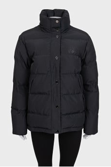 Black jacket with brand logo