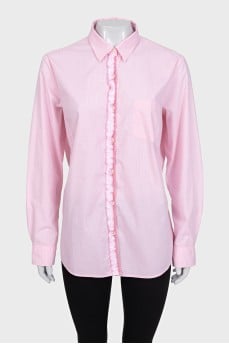 Pink shirt with a small check pattern