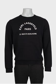 Men's black sweatshirt with a contrasting logo