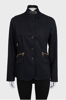 Fitted jacket with zip pockets