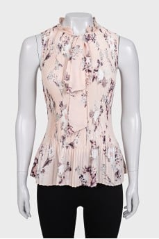 Pink pleated blouse