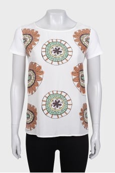 Straight T-shirt with front print
