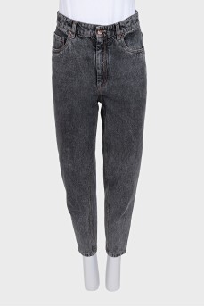 High-waisted, tapered jeans