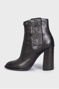 Black boots with metallic rhinestones