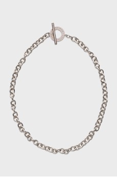 Silver necklace with accent clasp