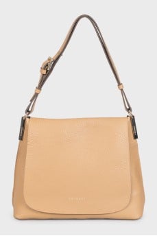 Beige satchel bag
