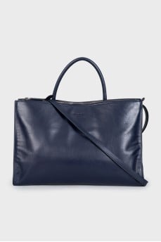 Blue leather bag