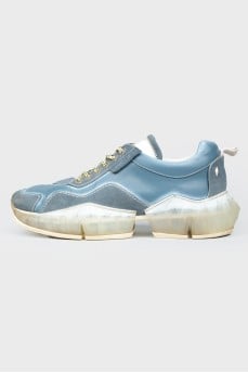 Men's sneakers combined from leather and suede