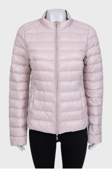 Reversible down jacket with tag