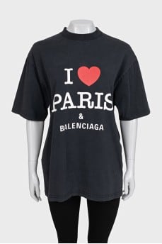 Black T-shirt with a print