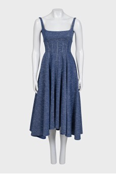 Mona blue full skirt dress with tag