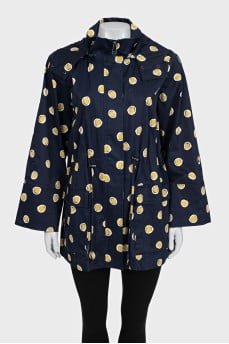 Fitted jacket with polka dot print