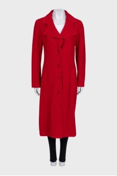 Red knitted wool cardigan