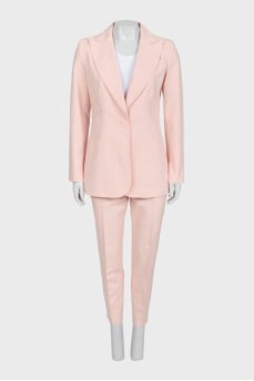 Pink suit with a long jacket