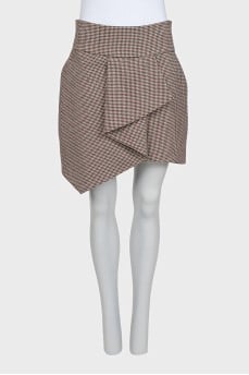 Houndstooth print pleated skirt
