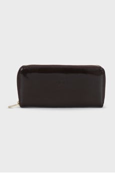Dark brown embossed wallet