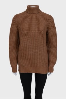 Brown cashmere sweater with tag