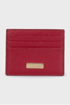 Leather cardholder with logo