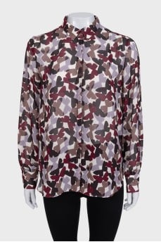 Straight-cut shirt with butterfly print