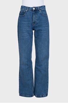 Dark blue wide-leg fit jeans