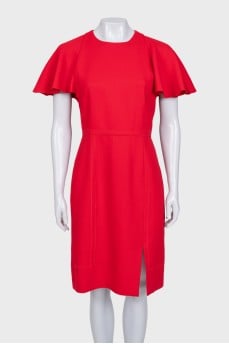 Red dress with accent sleeves