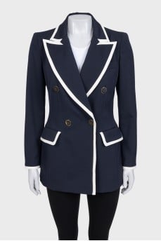 Double-breasted jacket with contrast trim