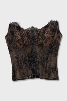 Corset top with lace