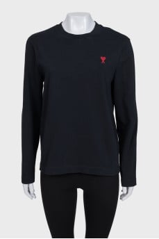 Black sweatshirt with branded embroidery
