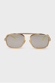 Gold-colored aviator sunglasses