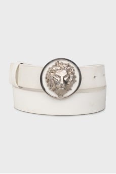 White belt with metal buckle