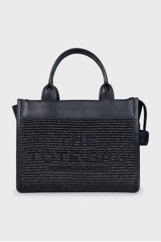Black crossbody with embroidery element