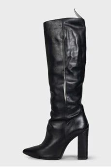 Black leather boots