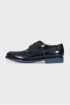 Men's black leather brogues