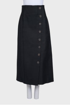 Black skirt decorated with buttons