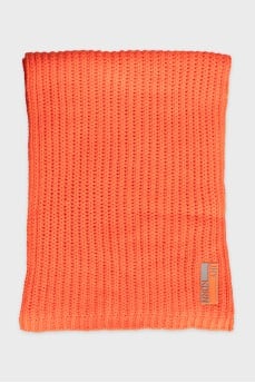 Orange knitted scarf