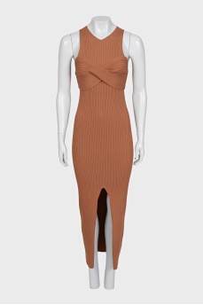 Brown dress with an overlay