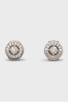 White gold stud earrings with diamonds