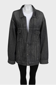 Джинсова куртка oversize на гудзиках