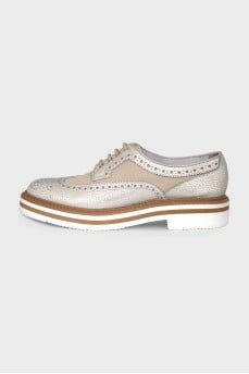 Silver lace-up brogues