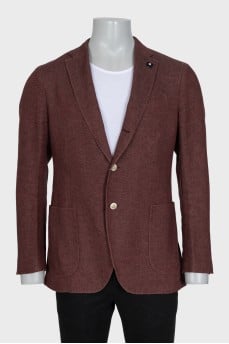 Men's burgundy jacket with embroidery