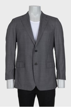 Men's gray blazer with small dots
