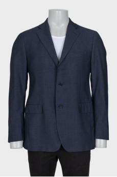 Men's gray straight-cut jacket