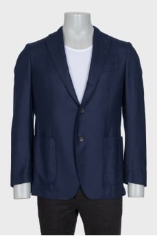 Men's blue button-down jacket