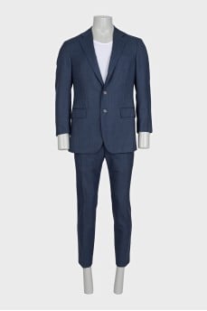 Men's straight-cut blue suit