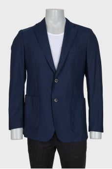 Men's straight jacket with patch pockets