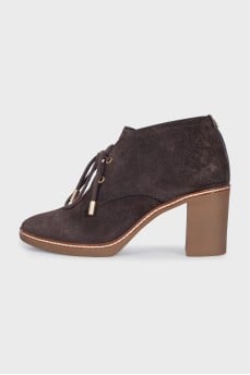 Brown lace-up ankle boots